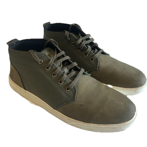 Timberland Davis Square Men\'s Size 7.5  Chukka Dark Green Nubuck Canvas Sneaker main image 14